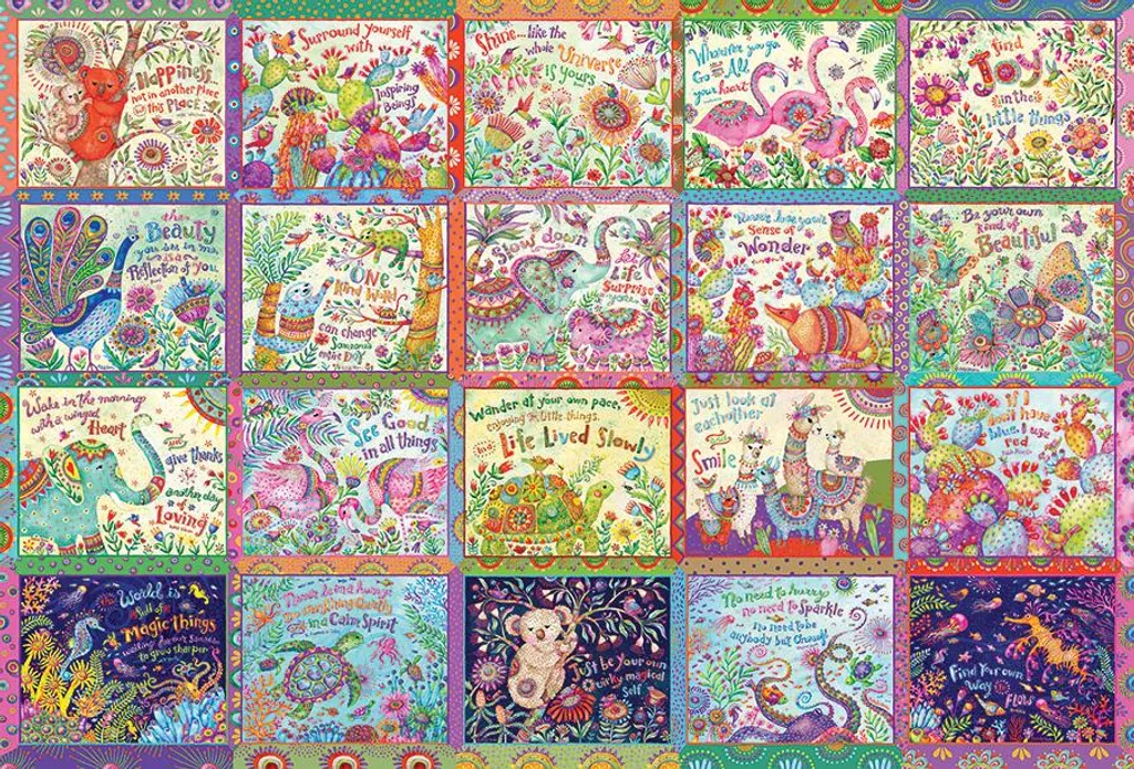 Puzzle Cobble Hill Happy Thoughts 2000 pièces - Pièces Aléatoires Lin XL