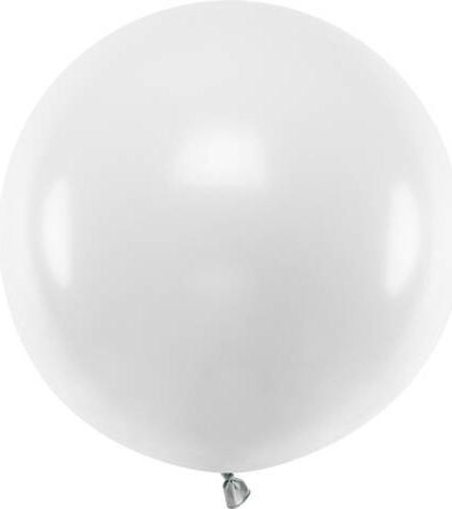 Balon lateksowy Gigant, Biały, Pastel Pure White, 60cm, Zdjęcie produktu 