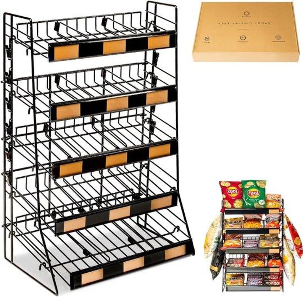 Présentoir à snacks pour bureau et commerce - Support chips 3 niveaux