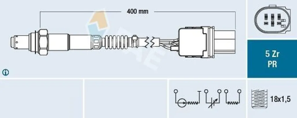 Sonde Lambda de Diagnostic FAE 75126 pour Honda CR-V IV 400mm Chassis RM