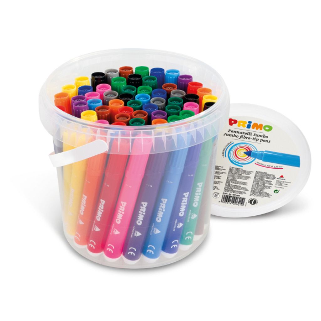 PRIMO Penne in fibra Jumbo 60 pezzi in 12 colori assortiti Immagine del prodotto 