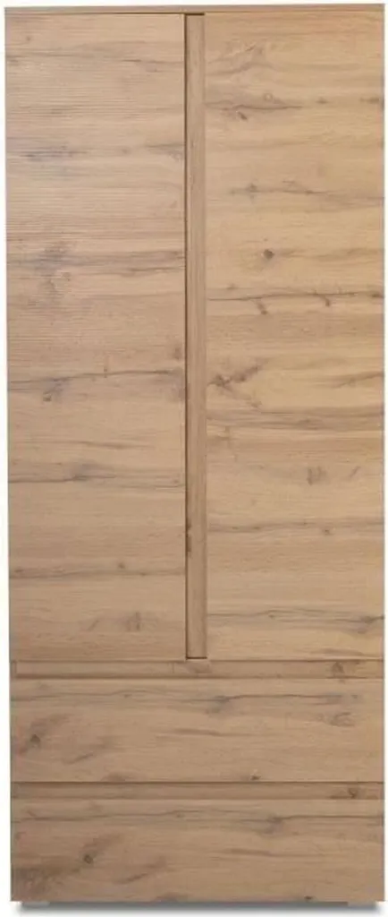Armoire IMAGE 7 Chêne - 2 Portes et 2 Tiroirs - Dimensions 80x191x40 cm
