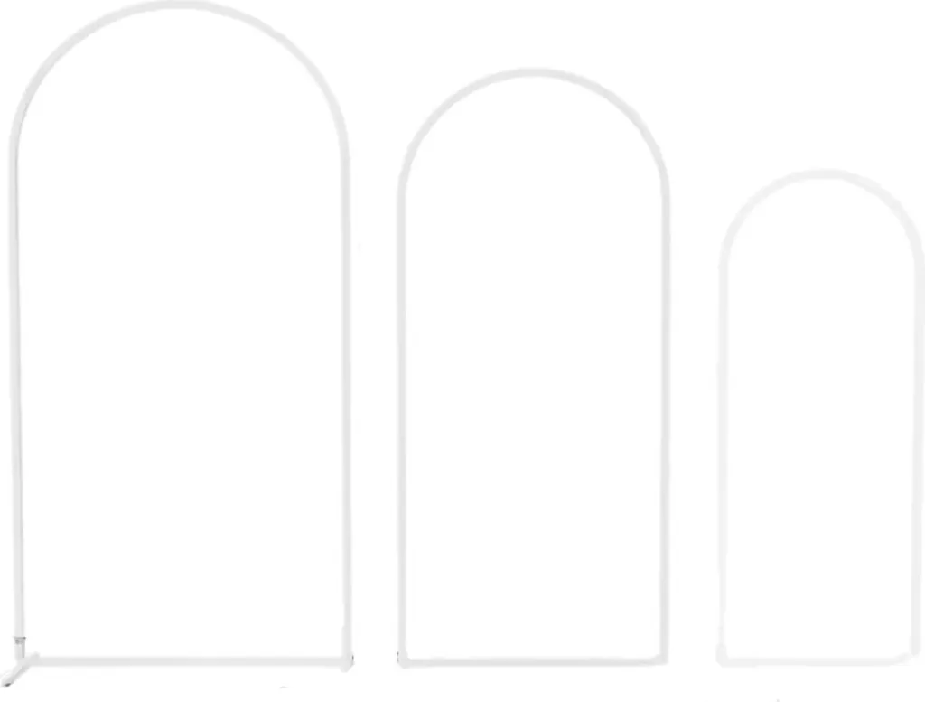 Arche de jardin fleurie blanche - Lot de 3 supports de fond de 240cm