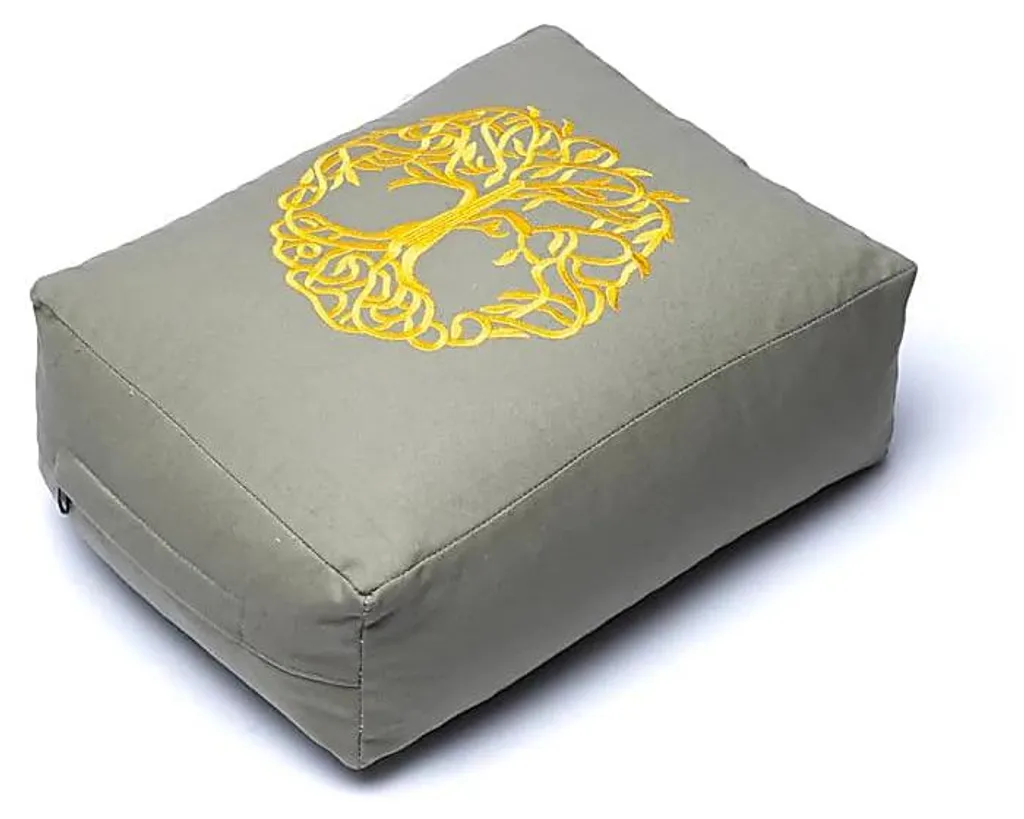 Coussin Méditation Coton Bio OCS Arbre de Vie - Format Rectangle 38cm