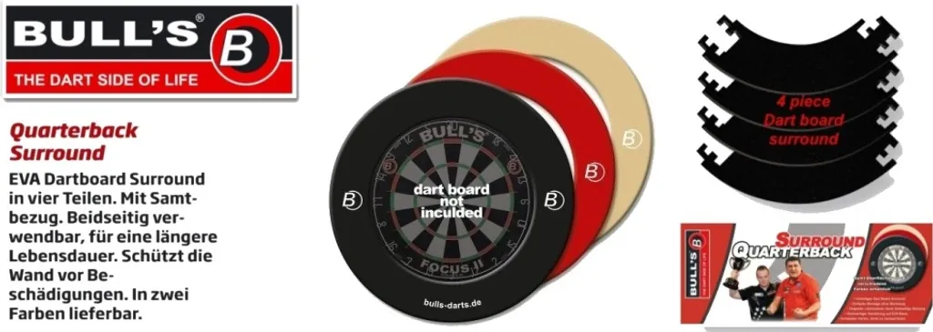 Anneau de Protection Rouge pour Cible Fléchettes BULL'S Quarterback