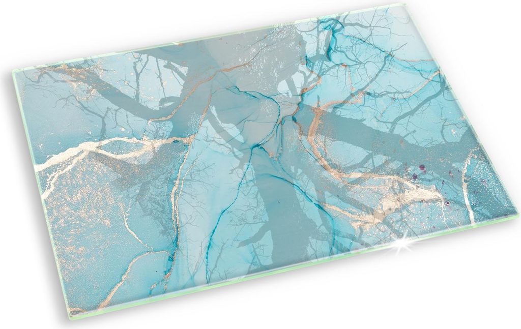 Glasplatte für Grabkerzen Gummifüße Glas Motiv - 80x52 cm - Abstraktionsstein