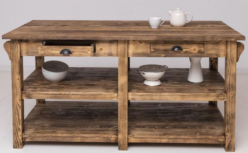 Casa Padrino Landhausstil Kücheninsel Braun 180 x 85 x H. 90 cm - Massivholz Kücheninsel mit 4 Schubladen - Esszimmer Möbel - Küchen Möbel - L...