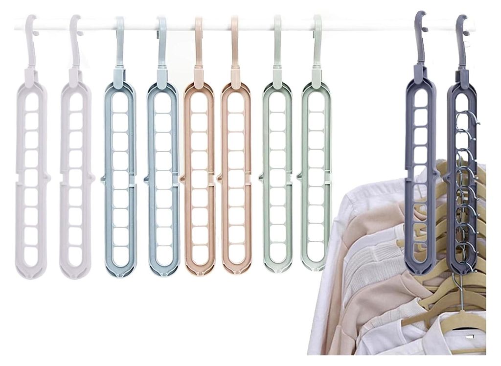 9 in 1 Kleiderbügel, Cascading Clothes Hanger, Multi Bügel Magic Hanger Organizer, für Kleiderschrank Closet (5 Farben)