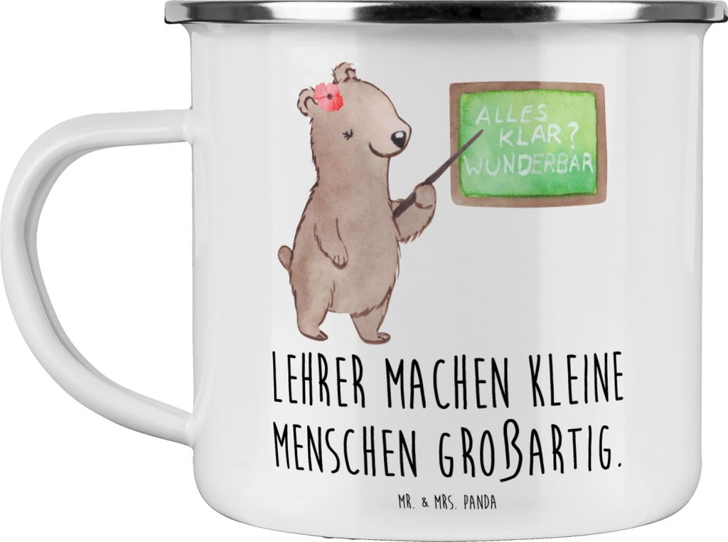 Mr. & Mrs. Panda Emaille Tasse Lehrer Großartig - Weiß - Geschenk, Danksagung, Danke sagen, Leidenschaft, Aufmerksamkeit, becher, inspirieren, Ge...