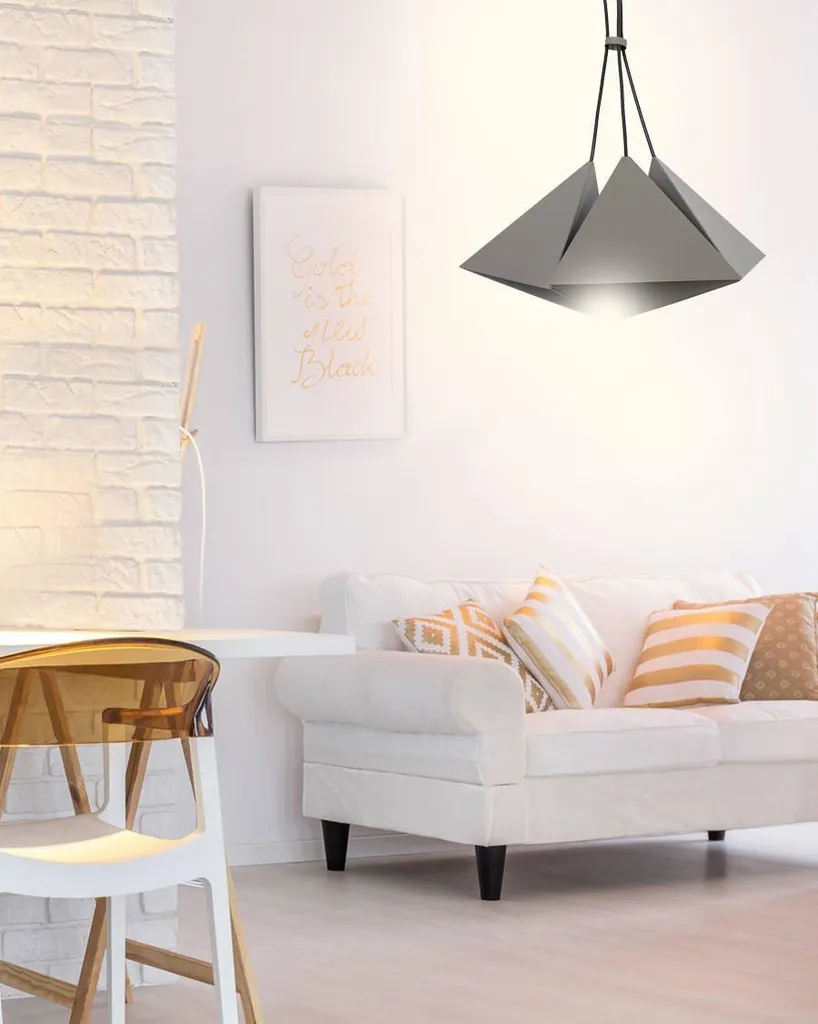 Balsamo Suspension Design Gris en Métal - Luminaire Plafonnier Moderne