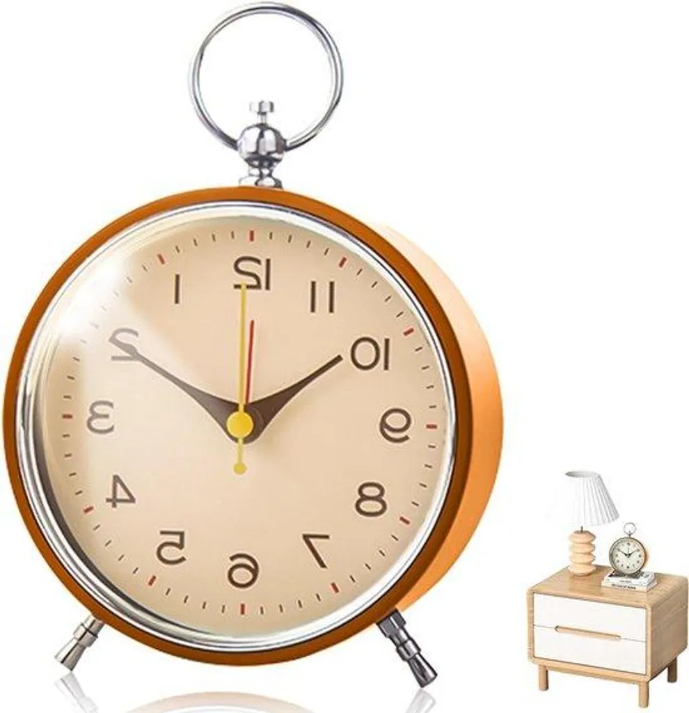 Réveil enfant éducatif orange avec veilleuse douce et alarme programmable