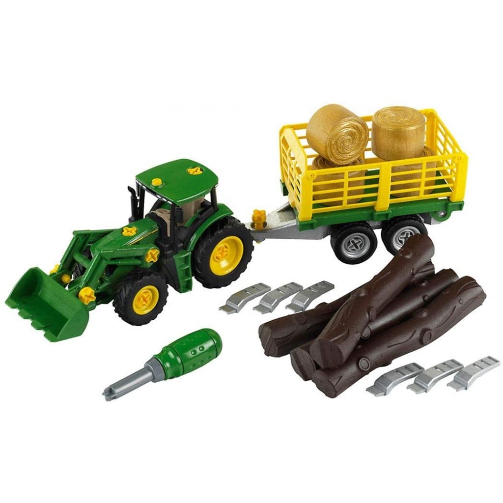 Traktor John Deere s vozem na dřevo a seno Obrázek produktu 