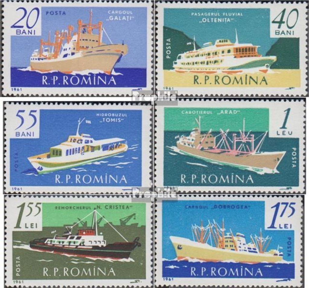 Briefmarken Rumänien 1961 Mi 1972-1977 (kompl.Ausg.) gestempelt Schifffahrt