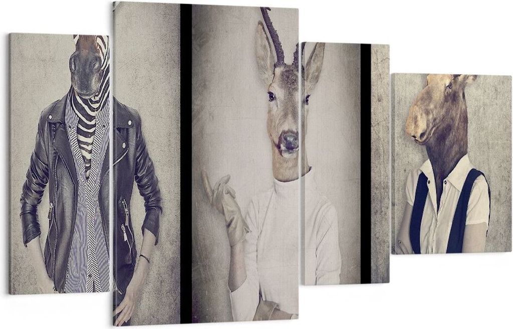 Bild auf Leinwand - Leinwandbild - Tier Abstraktion - 120x70cm - Wand Bild - Wanddeko - Wandbilder - Leinwanddruck - Bilder - Kunstdruck - Wanddeko...