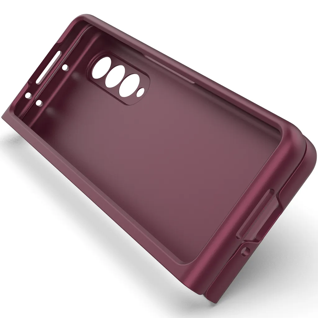 Custodia Samsung Galaxy Z Fold 3 5G PC Rigida Opaca Borgogna Slim - 8