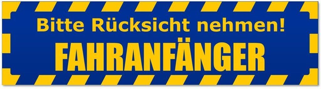 Kiwistar - Autoaufkleber - Blau - 45 x 12 cm - Bitte Rücksicht nehmen. Fahranfänger gestreift - Hinweis Aufkleber Sticker für Auto, Kfz, Fahrrad...