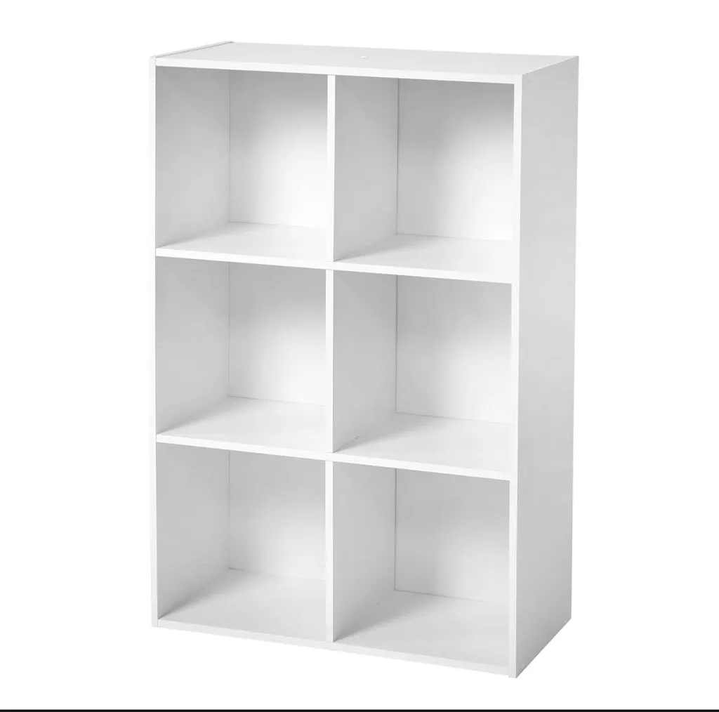 Étagère bois 6 compartiments robuste et compacte 91,5 cm de hauteur