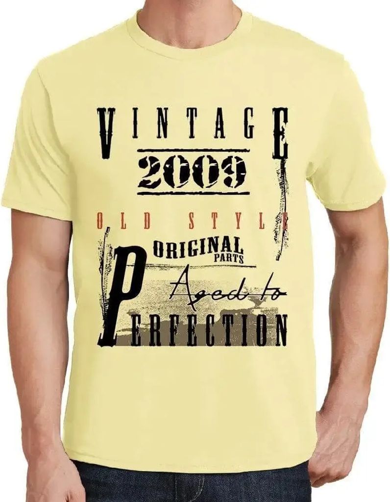 Herren Grafik T-Shirt Originalteile in Perfektion gealtert 2009 – Original Parts Aged To Perfection 2009 – Geschenk 15. Geburtstag Jahrestag 15...