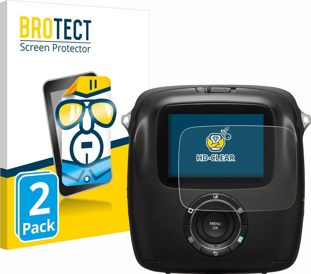 2x Für Fujifilm Instax Square SQ10 Schutzfolie BROTECT Displayschutz Display Schutz Folie Klar Transparent