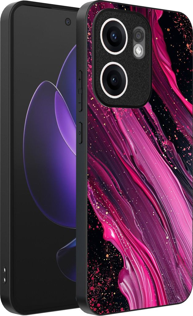 Smartphonica Telefon Fall geeignet für Oppo Reno 13F mit Marmor-Druck - TPU zurück Abdeckung Fall Marmor-Design - lila rosa