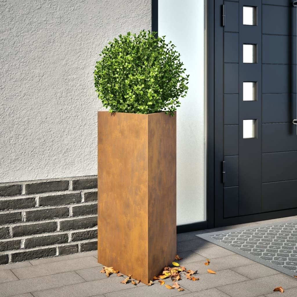 "Rabatt" Pflanzkübel 2 Stk. - Stabile Konstruktion - Dreieckig 40x40x75 cm Wetterfester Stahl - Beete CC23732