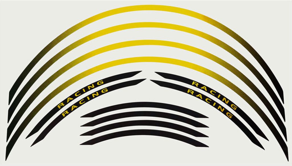 Klebestreifen für Motorrad-Felgen, Wheel Rim, Anbauset, Gelb