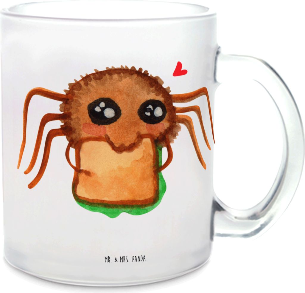 Mr. & Mrs. Panda Pott Spinne Agathe Sandwich - Transparent - Geschenk, Mut, Haferl, Lebensfreude, Tee Tasse, Verfressen, Glück, Alles Wird gut, He...