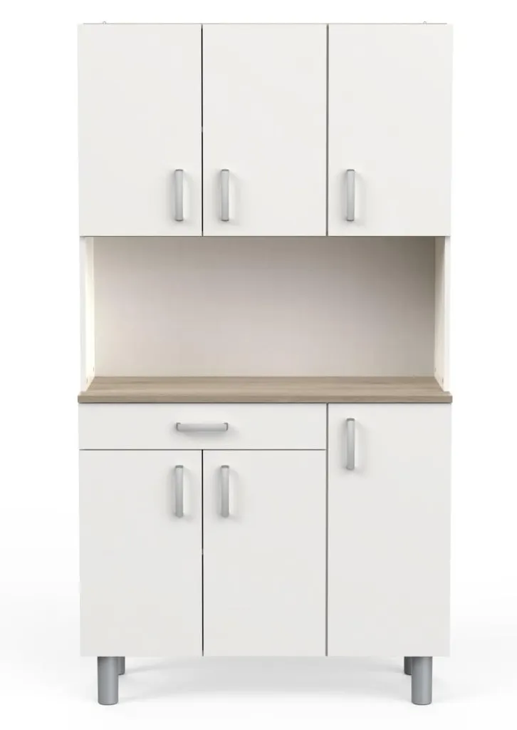 Meuble de rangement cuisine GARLIC 6 portes et tiroir - Buffet L101 cm
