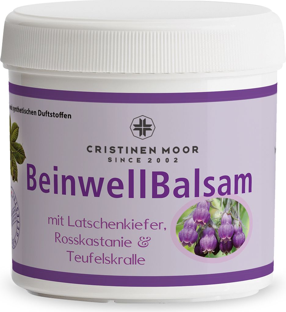 Cristinen Moor Beinwell Balsam - mit 100% natürlichem Beinwellextrakt zur Pflege von Muskeln und Gelenken - bei Rücken-, Knie- und Nackenbeschwerden