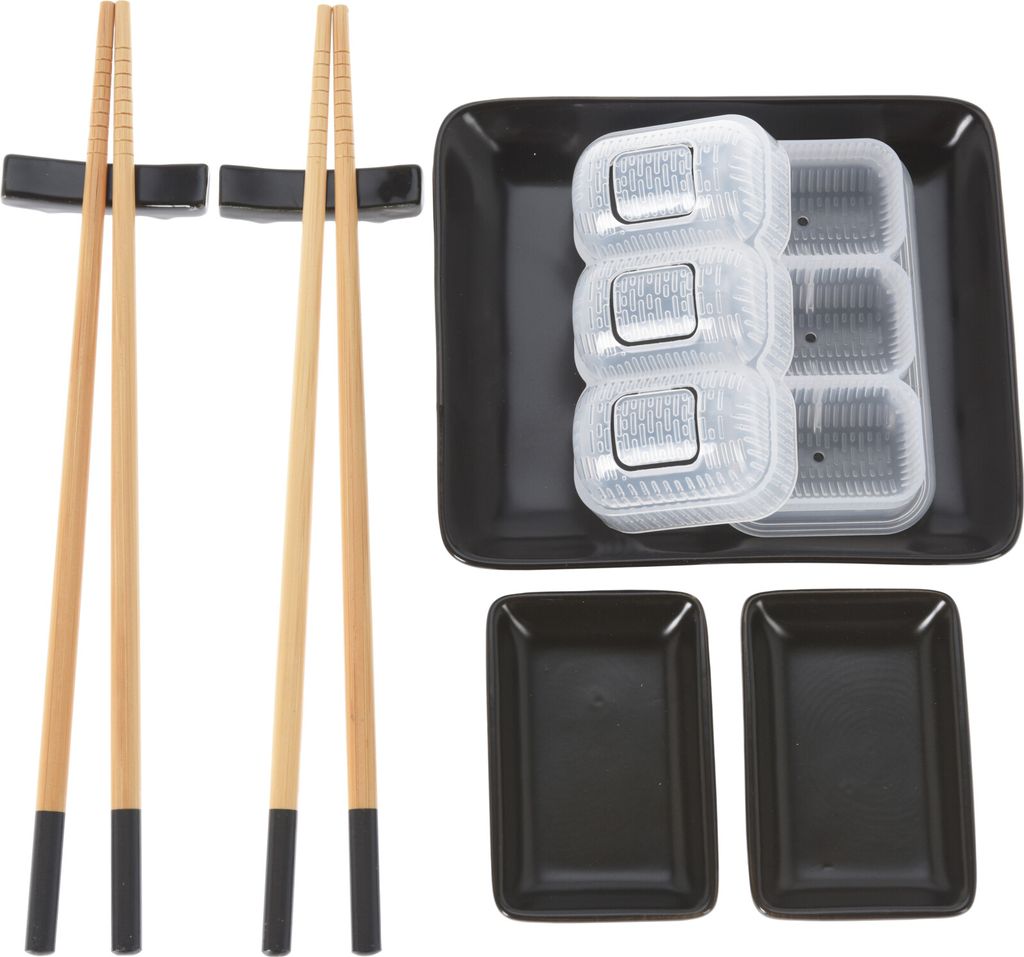 Sushi-Set 8-teilig Excellent Houseware, Keramik, schwarz