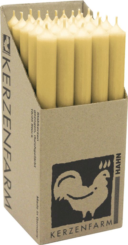Stabkerzen aus Paraffin, 250/22 mm, Karamell, KERZENFARM Produktbild 