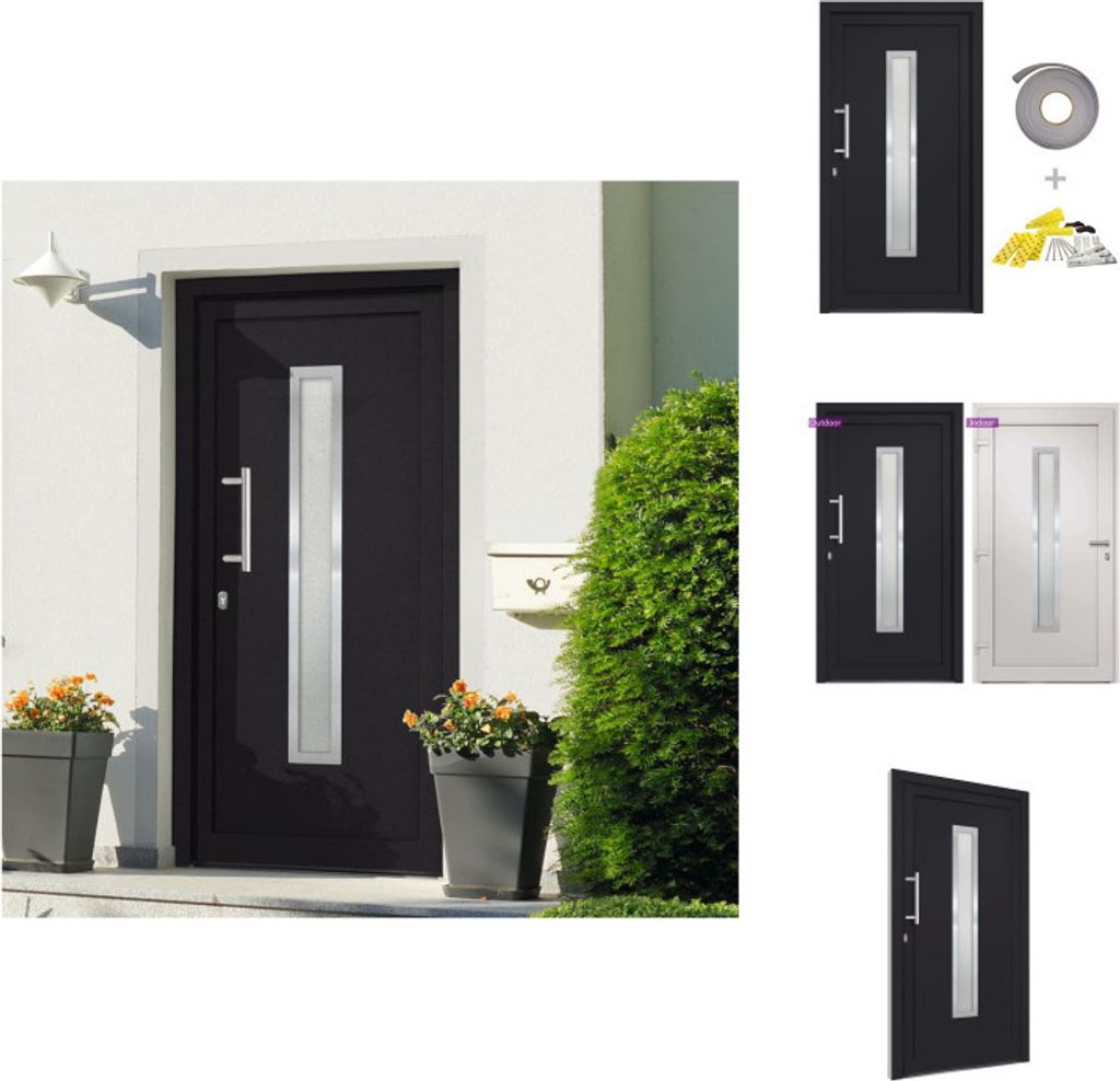 vidaXL Haustür Anthrazit 108x208 cm - Haustüren