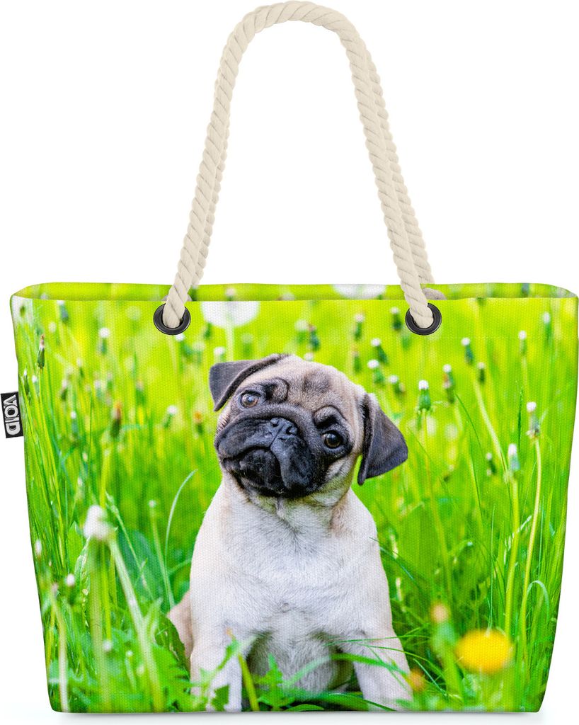 VOID Kleiner Mops Strandtasche Shopper 58x38x16cm 23L XXL Produktbild 