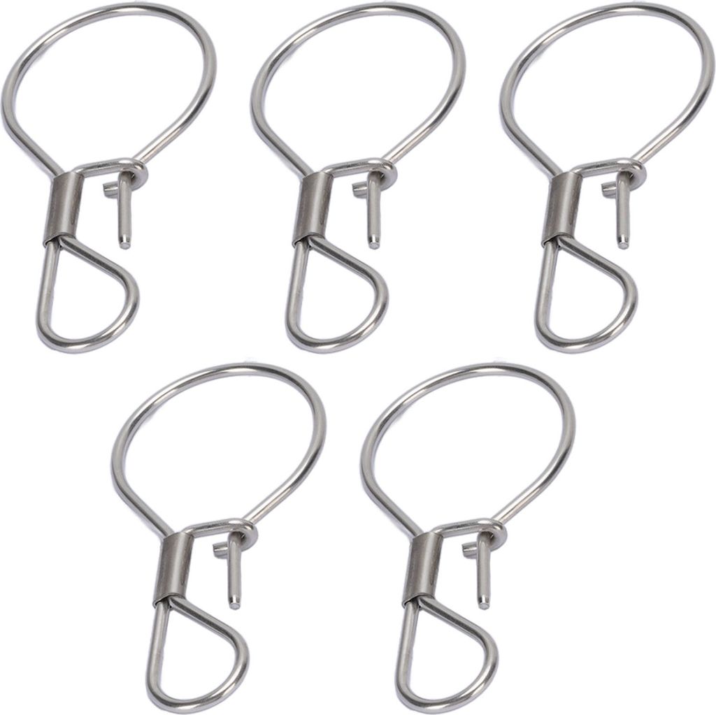5PCS Angeln Schlösser Edelstahl Single Handed Live Fish Lock Schnalle für Süßwasser Salzwasser Angeln Stringer Clip