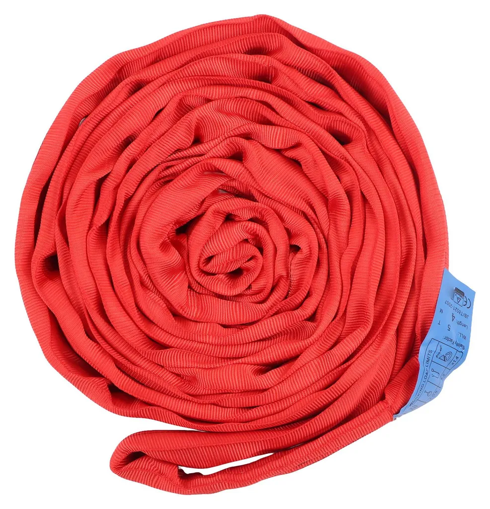 Sangle de levage 5T sécurisée 4m rouge pour charger des objets lourds BTP