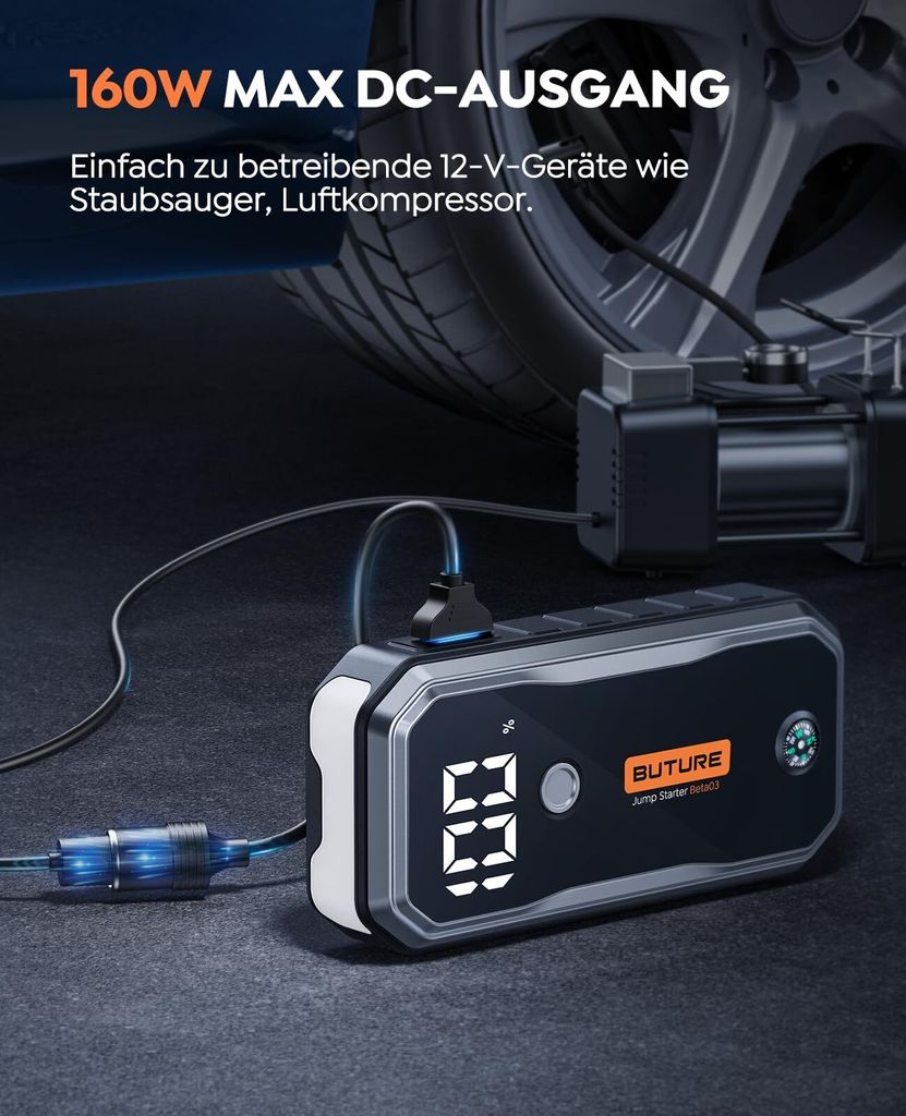 Powerbank do rozruchu samochodowego BuTure, prąd szczytowy Zdjęcie produktu 6