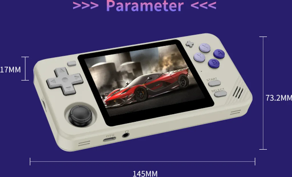 Powkiddy RGB10X console di gioco portatile retrò, lettore di giochi portatile con scheda di gioco TF, sistema open source, schermo IPS da 3,5 pollici, jack per cuffie da 3,5 mm, batteria ricaricabile da 2800 mAh - 2