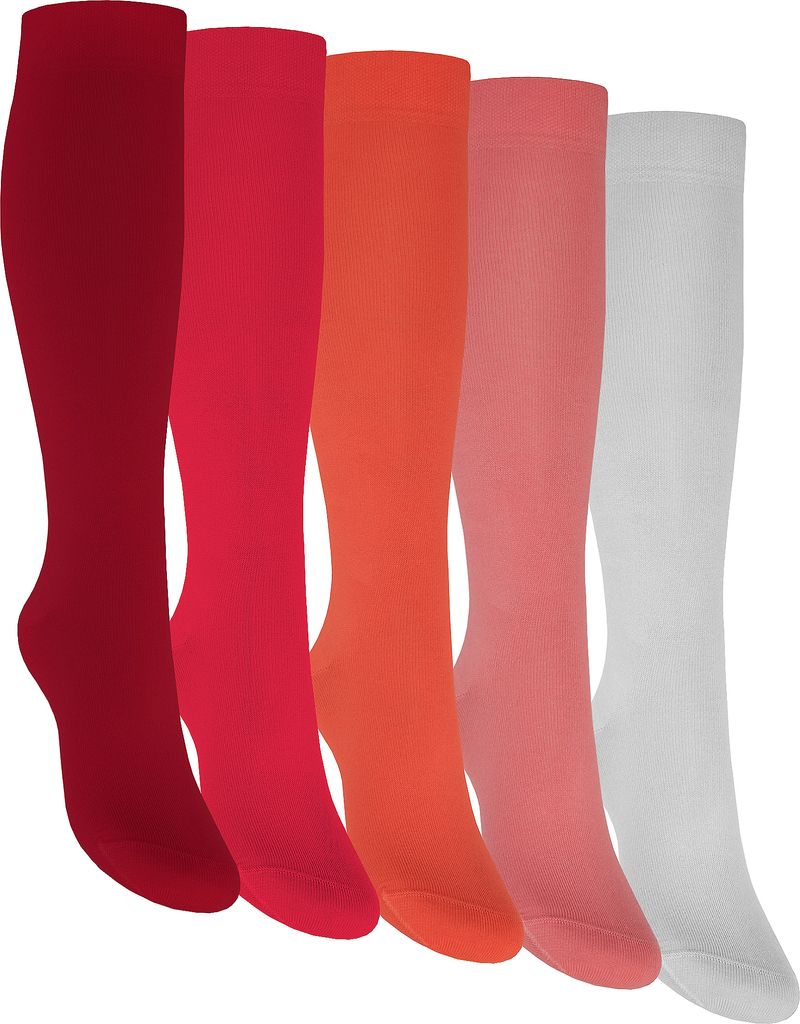 5 Paar für Damen & Herren (uni) in Farben Rot-Mix 35/38 Produktbild 