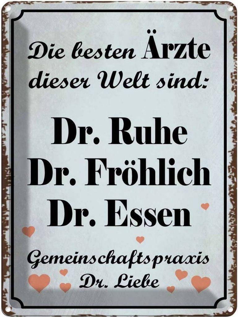 vianmo Blechschild 40x30 cm beste Ärzte Dr. Ruhe Fröhlich Spruch Zitat