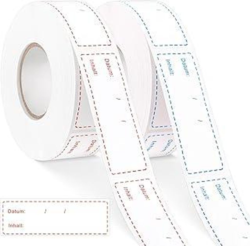 1000 Pcs Gefrieretiketten zum Beschriften, 75 x 25mm Gefrieretiketten Selbstklebend Ablösbar Wasserfeste Gefrierdosen Etiketten Küchenetiketten f...