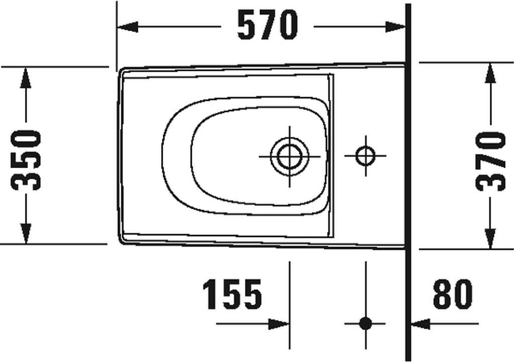 Duravit Viu Wand-Bidet 229215, 370x570 mm, mit Überlauf, mit Hahnlochbank, 2292150000