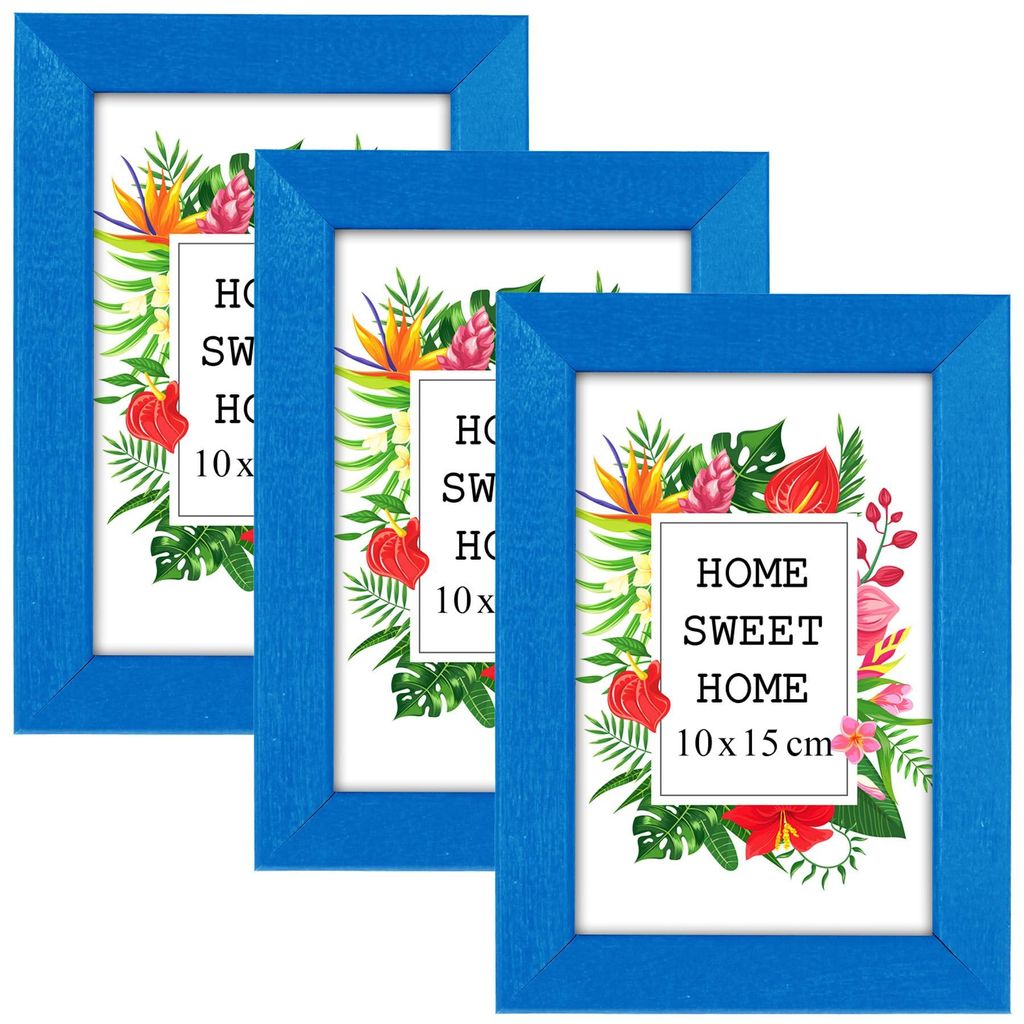 MG Design Set aus 3 Blau Bilderrahmen A6 10 x 15 cm - Aus Produktbild 