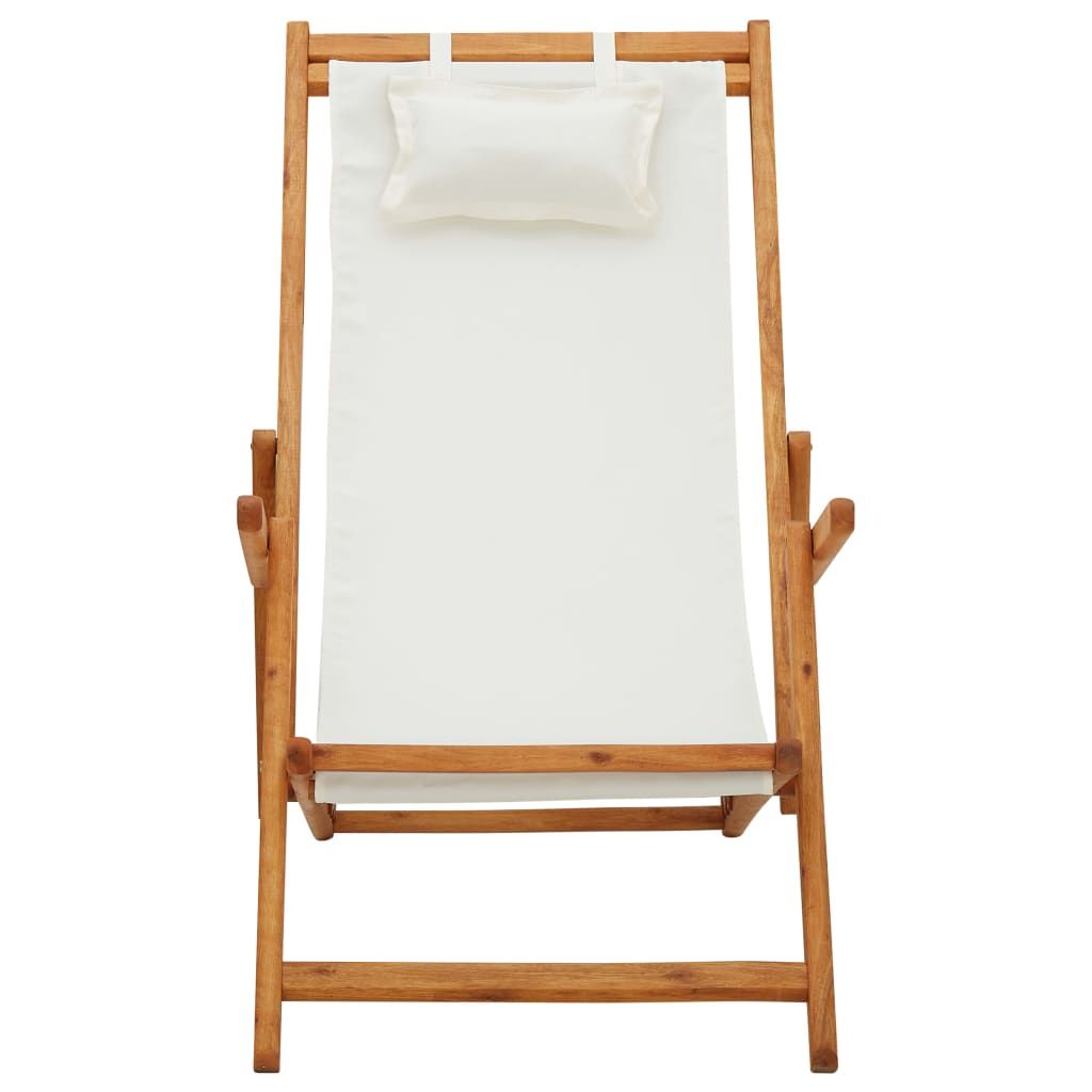vidaXL Chaise de plage pliante en bois massif d'eucalyptus Image du produit 