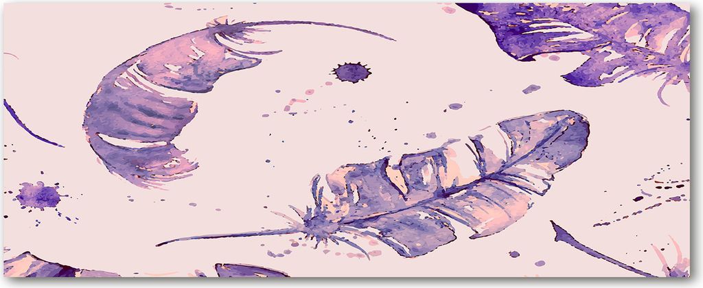 Tulup Leinwandbild - 125x50 cm - Wandkunst - Drucke auf Leinwand - Leinwanddruck - Sonstige - Lila - Feder Gefieder