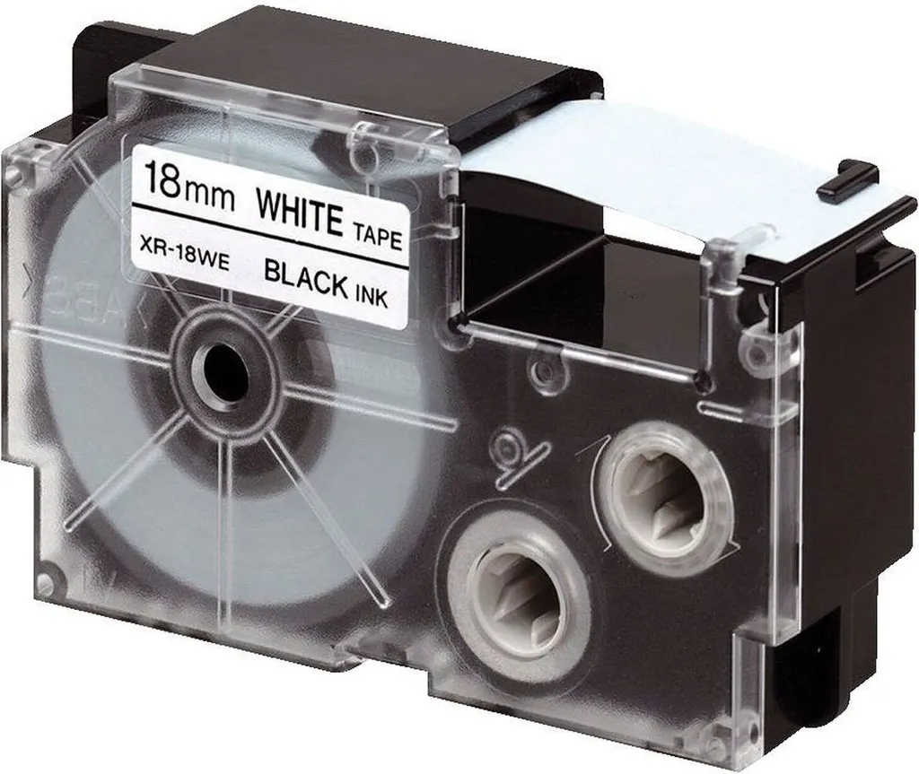 Casio XR-24WE1 Nastro Etichette 24mm x 8m Nero su Bianco Originale