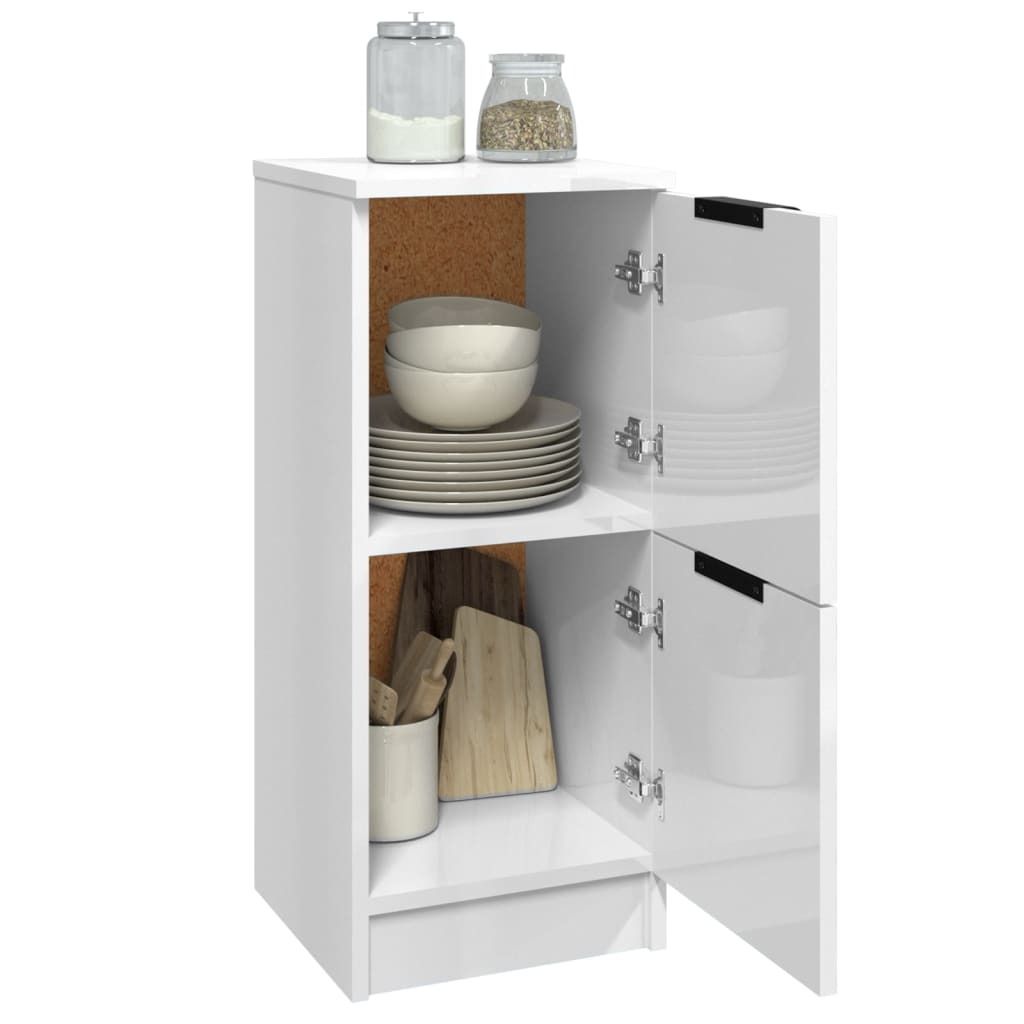 vidaXL Kredens biały wysoki połysk 30x30x70 cm materiał Zdjęcie produktu 3