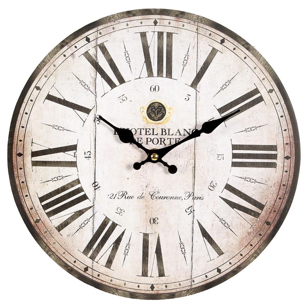 Gammlige Landhaus Wand-Uhr mit gewollten Gebrauchsspuren 28 cm Wanduhr 