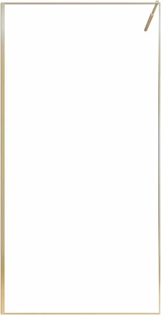 Paroi de douche verre anticalcaire 100x200cm avec cadre slim or brossé