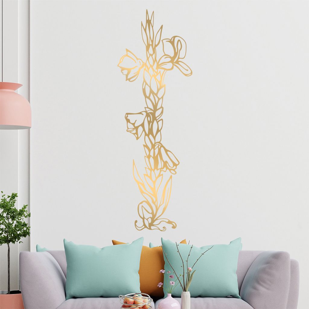 Blumen - Ranken Wandtattoo in 6 Größen - Wandaufkleber Wall Sticker - Dekoration, Küche, Wohnzimmer, Schlafzimmer, Badezimmer