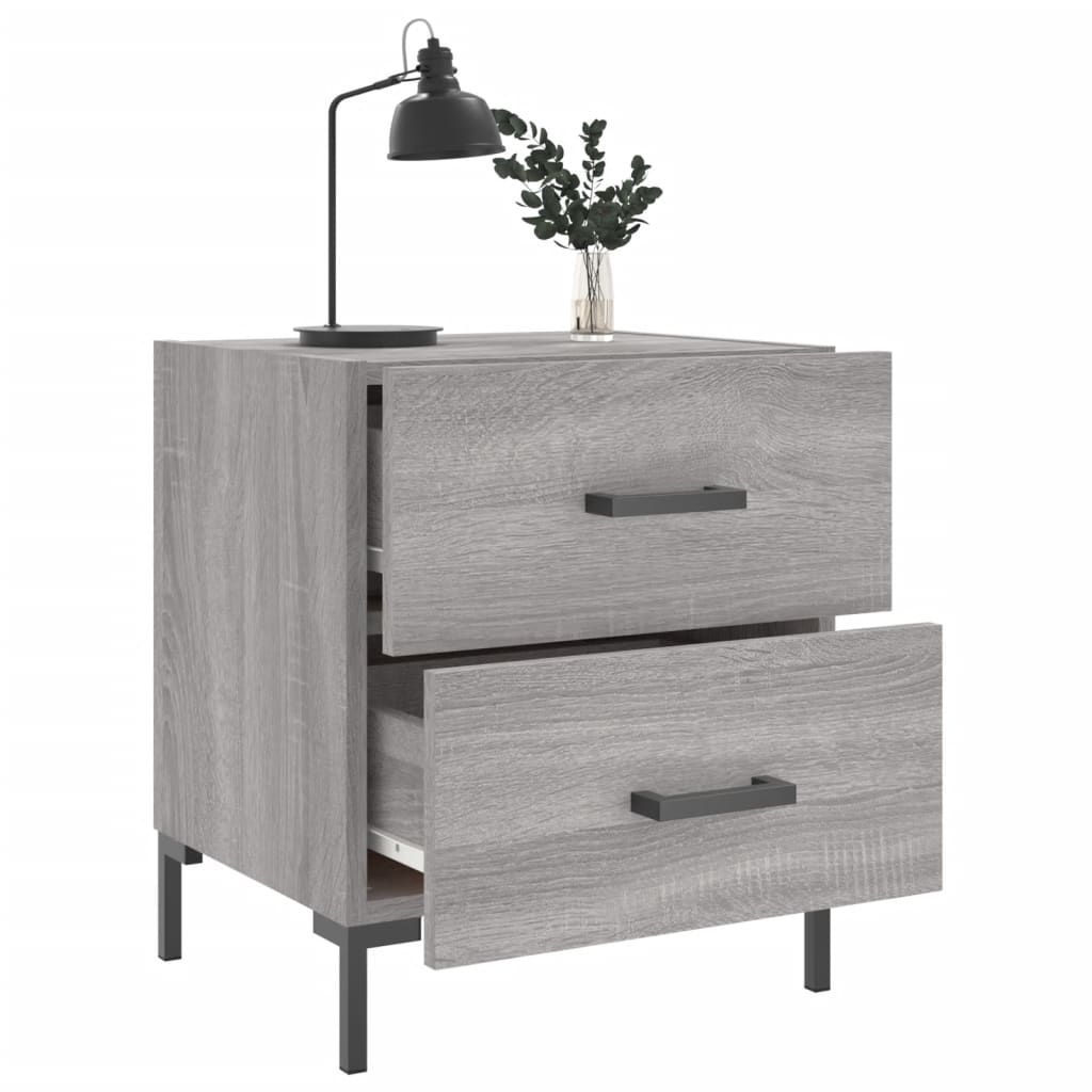 vidaXL Nachttisch Grau Sonoma 40x35x47,5 cm Holzwerkstoff - Nachttische